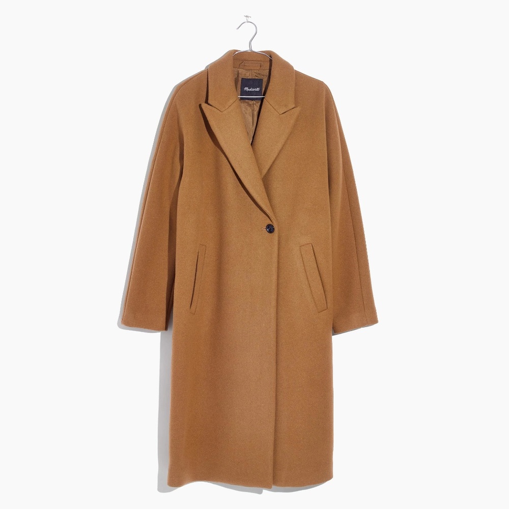 Madewell atlas cocoon camel coat
